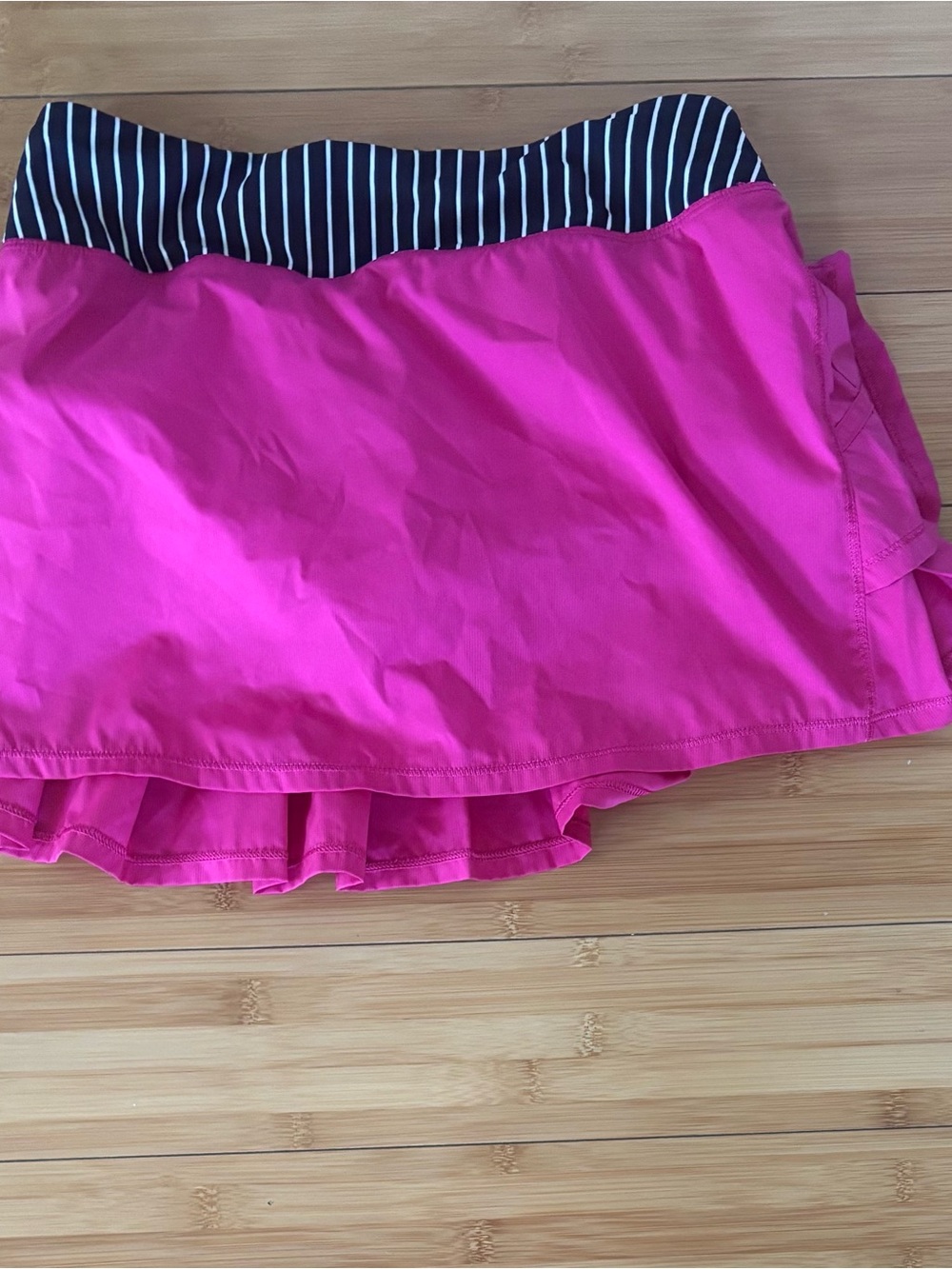Ivivva Bright Pink Active Skort with Black-and-White Stripe Waistband